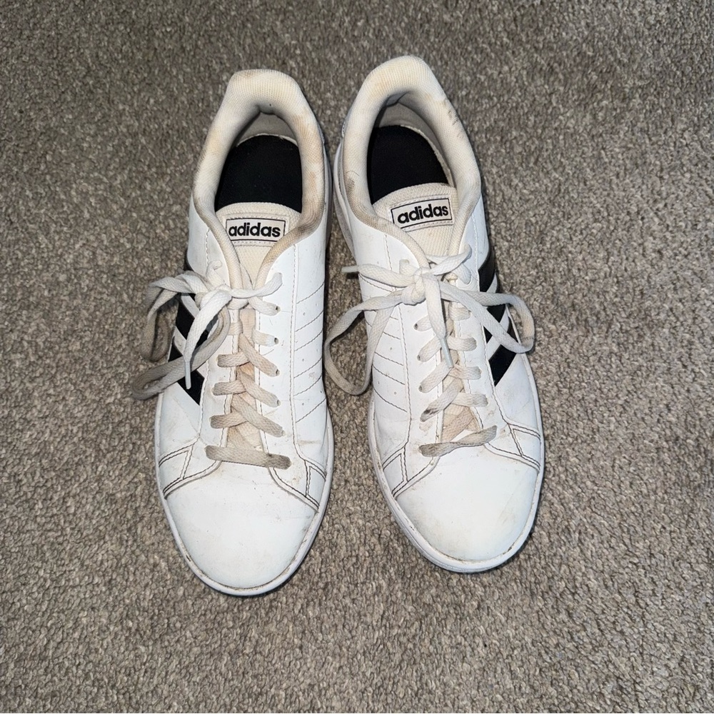 SOLD | Adidas - Grand Court Shoes - White and Black Sneakers - 9 - Picture 3 of 7